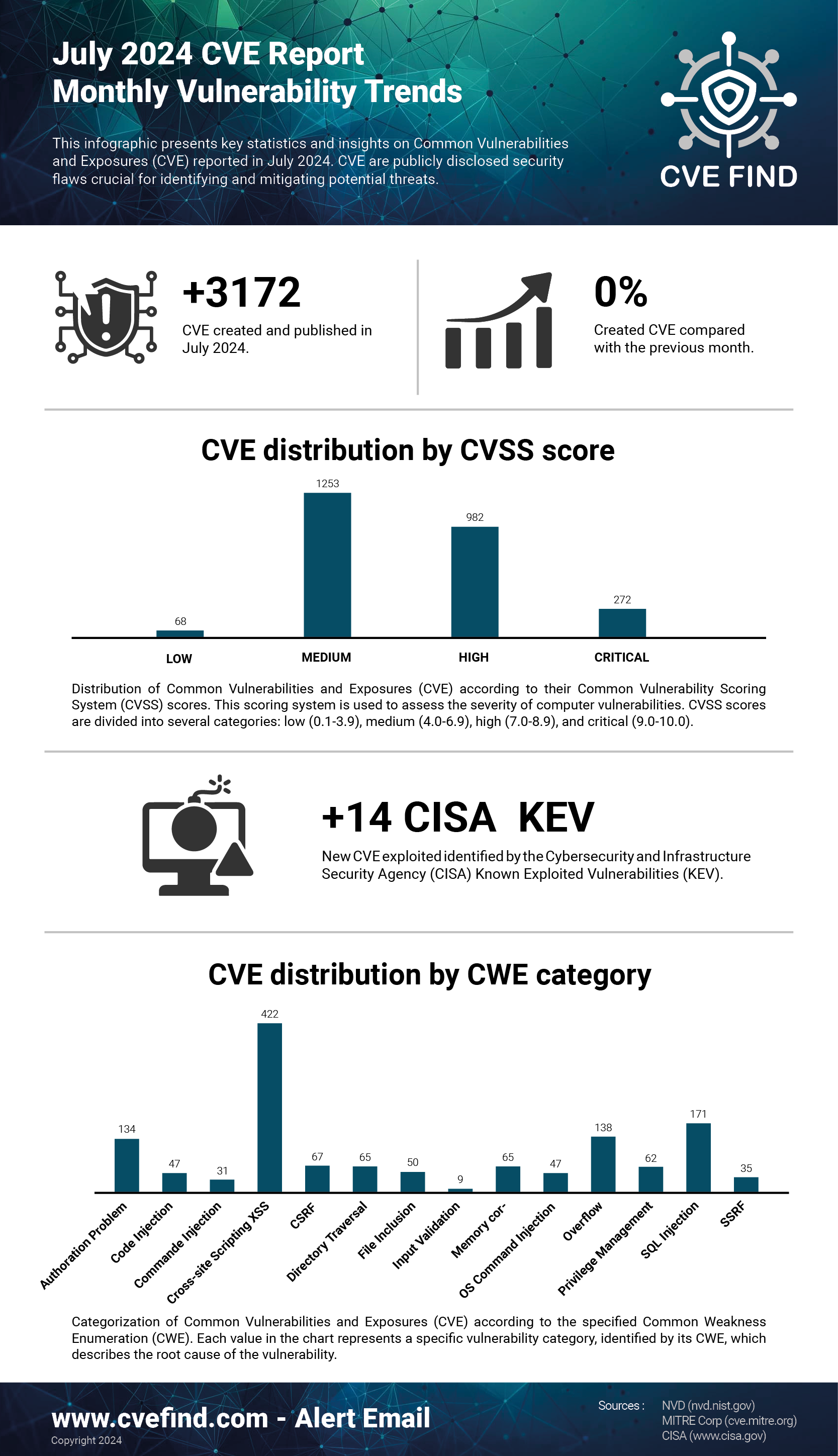 CVE Statistiques Juillet 2024