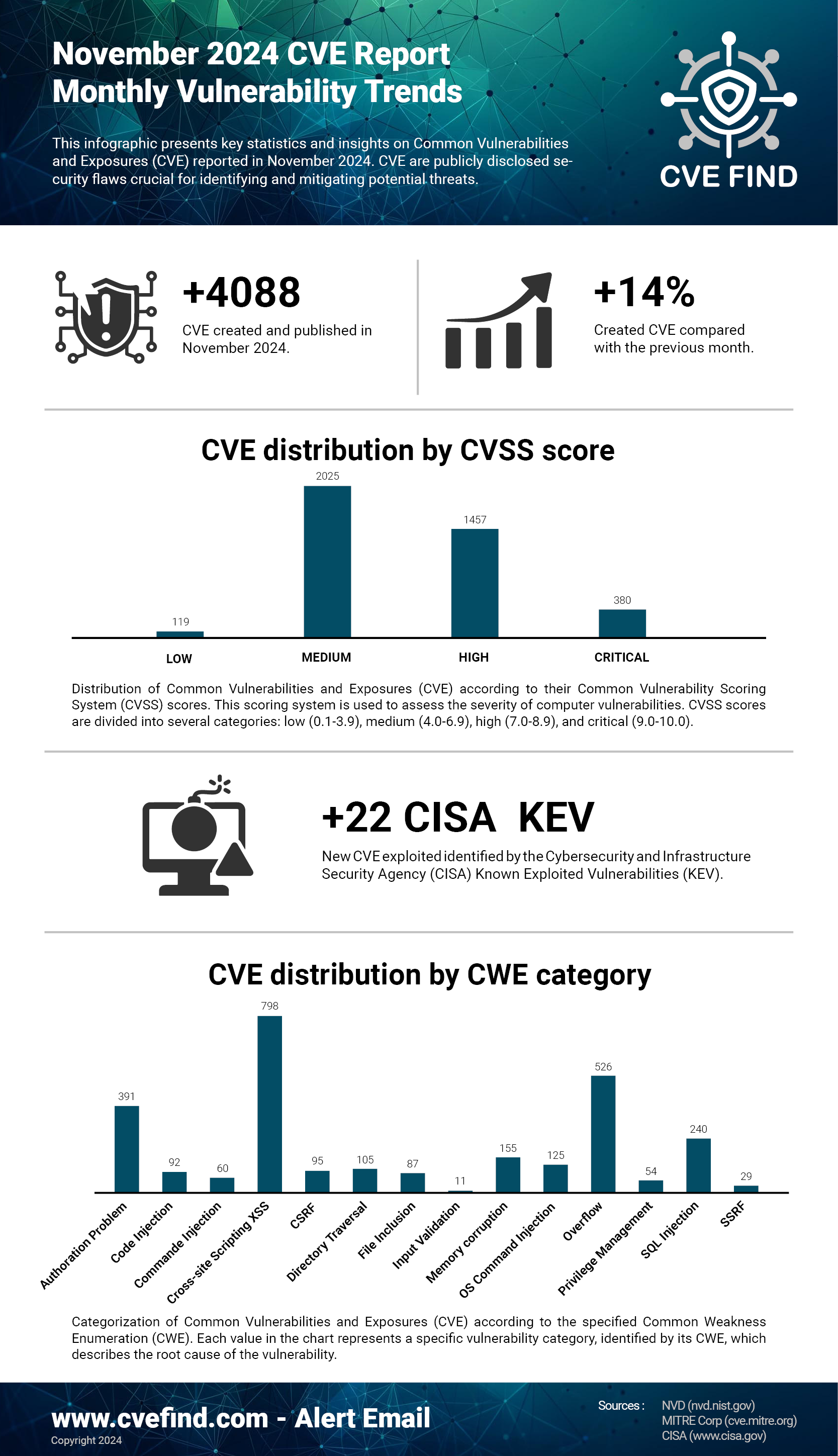 CVE Statistiques Novembre 2024